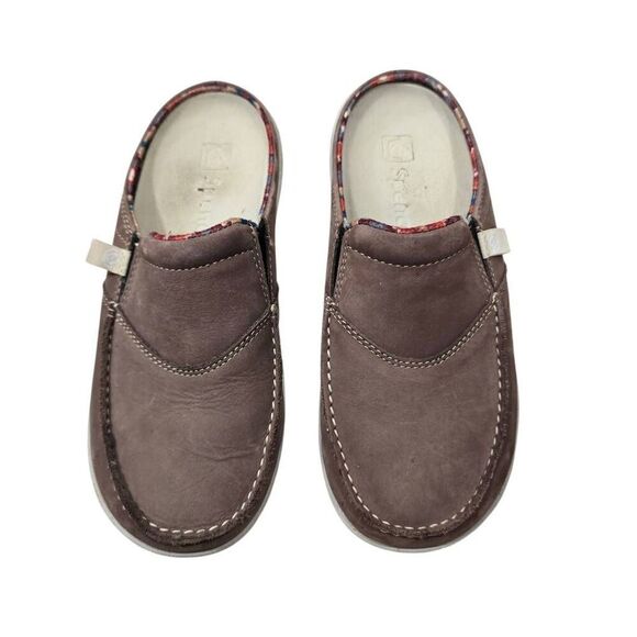 Spenco Mules Women's 6 Brown Leather Slip‎ On Low Top Round Toe Comfort Shoes - Picture 2 of 9
